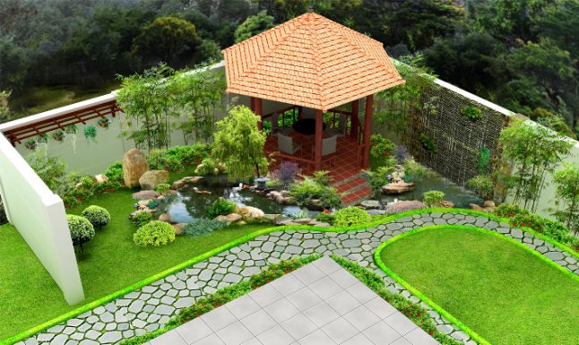 Dịch vụ thiết kế cảnh quan sân vườn tại Quận Đống Đa Hà Nội - Vinatrees