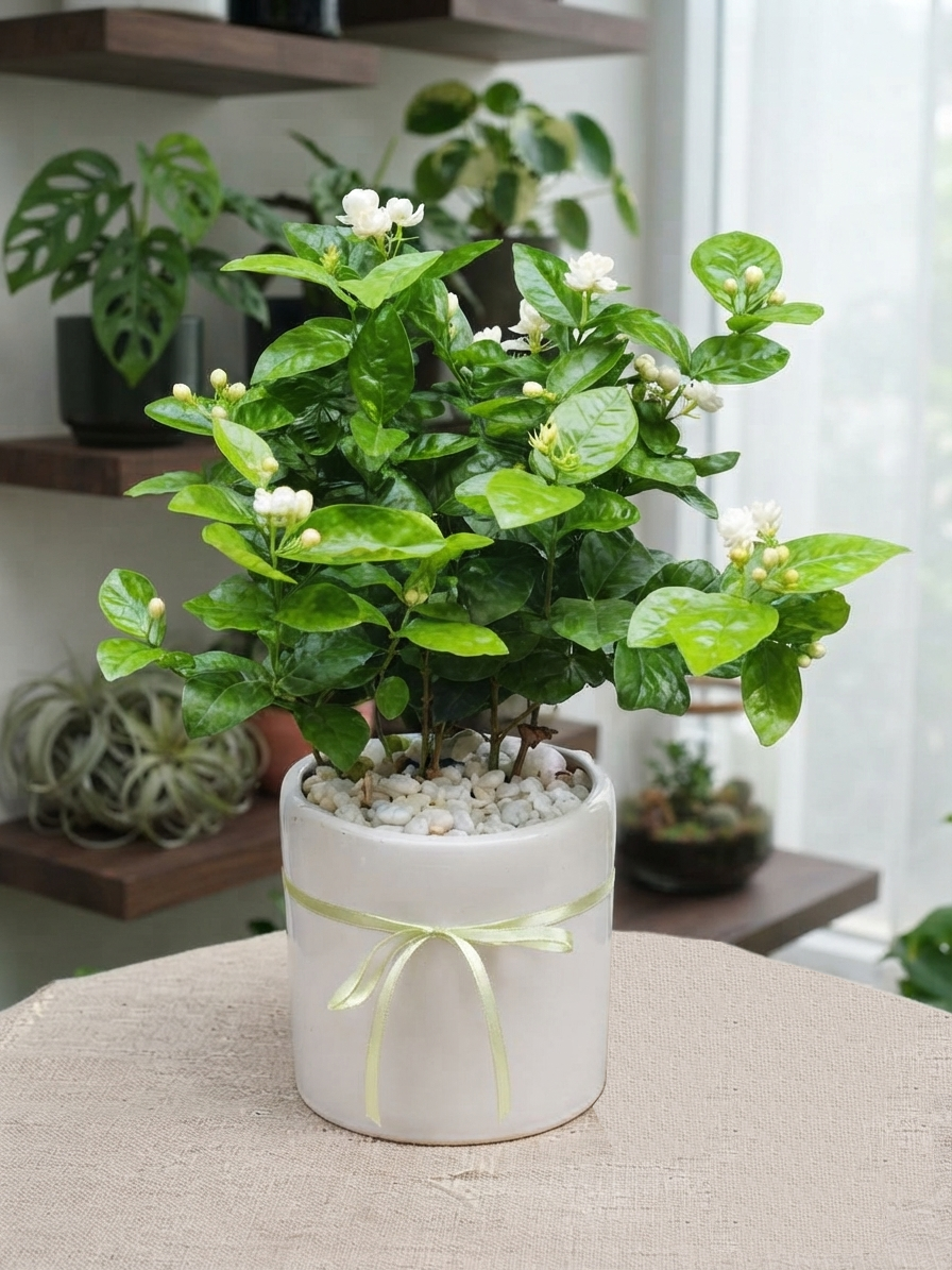 cây hoa nhài để bàn _cây xanh văn phòng Hà Nội Vinatrees