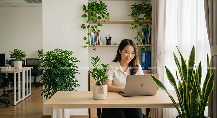 Cây Kim Tiền để bàn văn phòng _Vinatrees